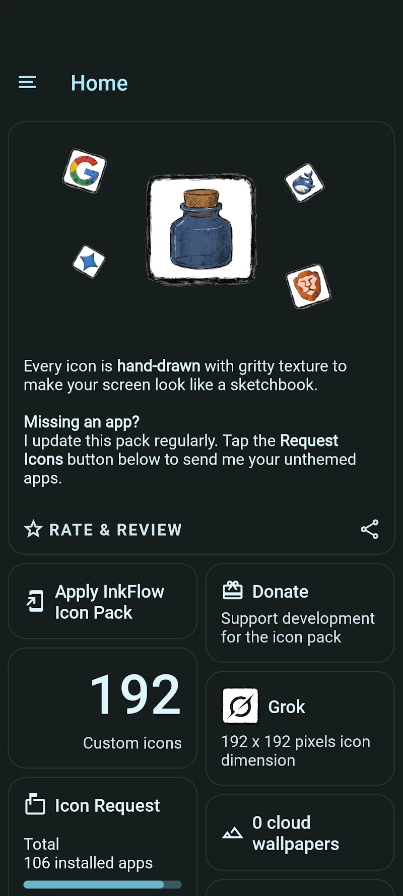 Captura de pantalla de InkFlow Icon Pack 3