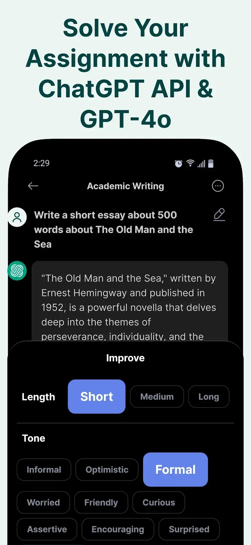 Screenshot aplikasi AI Chat Smith 6