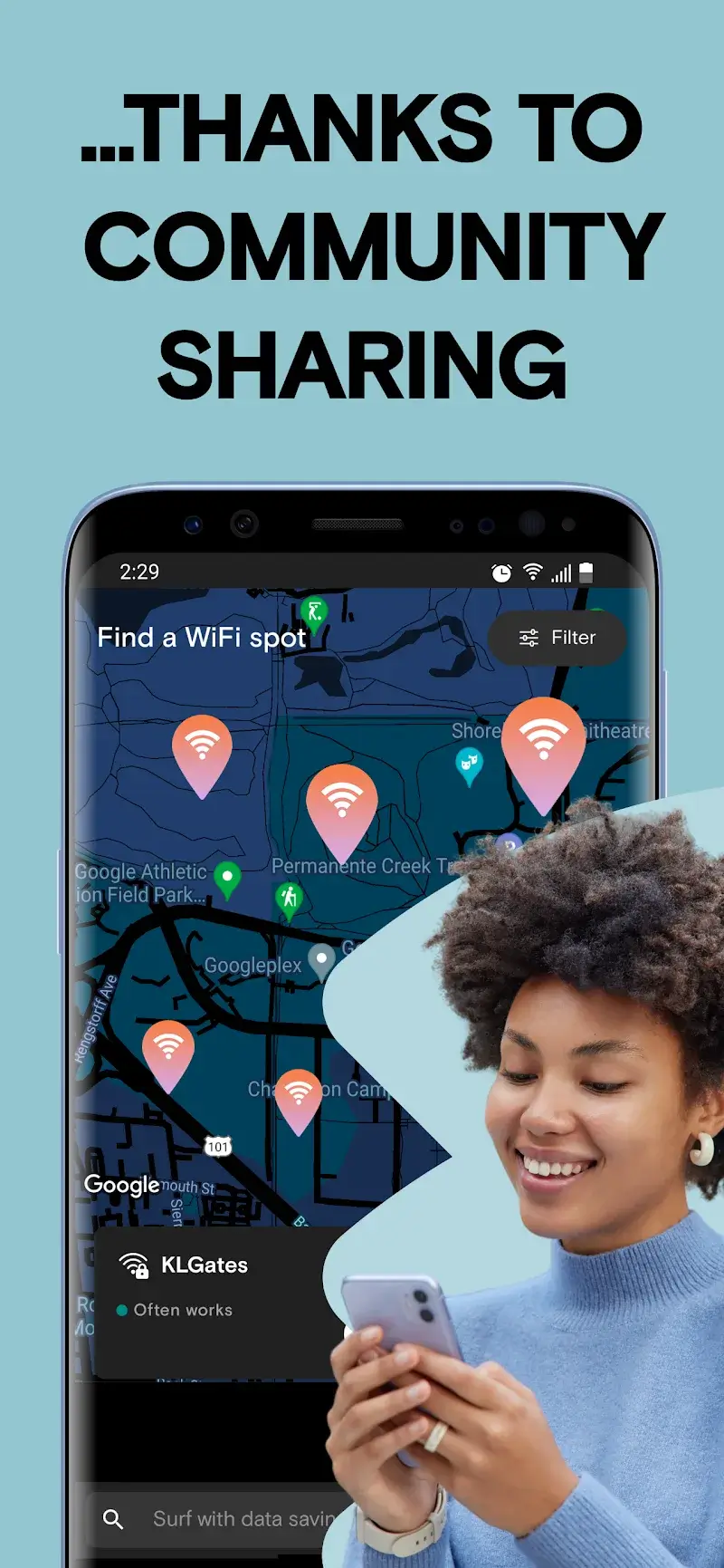 Пароли Wi-Fi: Скриншот Instabridge 3