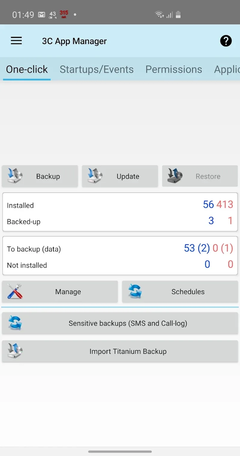 Capture d'écran 1 de 3C App Manager