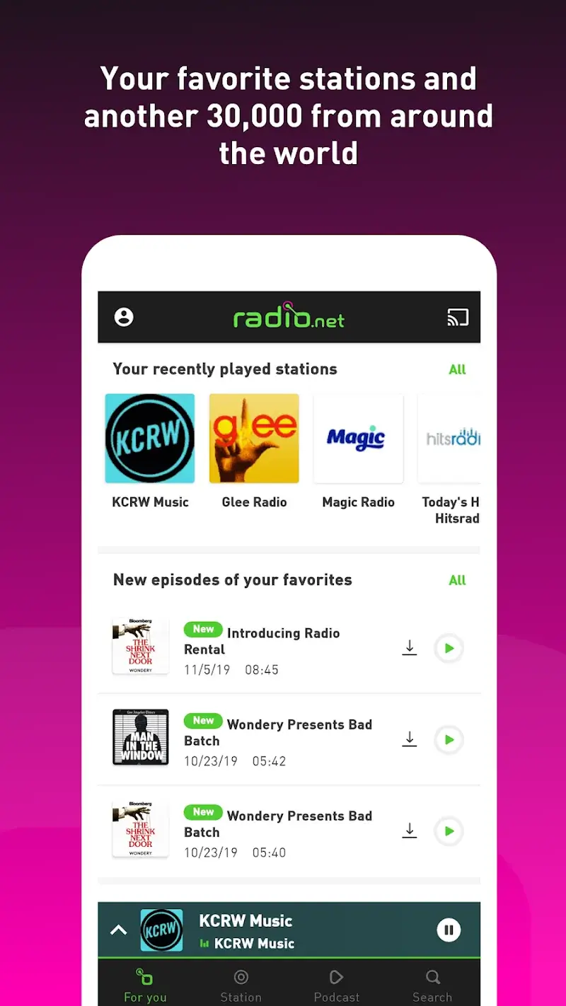 ภาพหน้าจอ radio.net PRIME 6