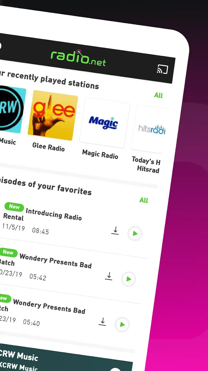 ภาพหน้าจอ radio.net PRIME 2