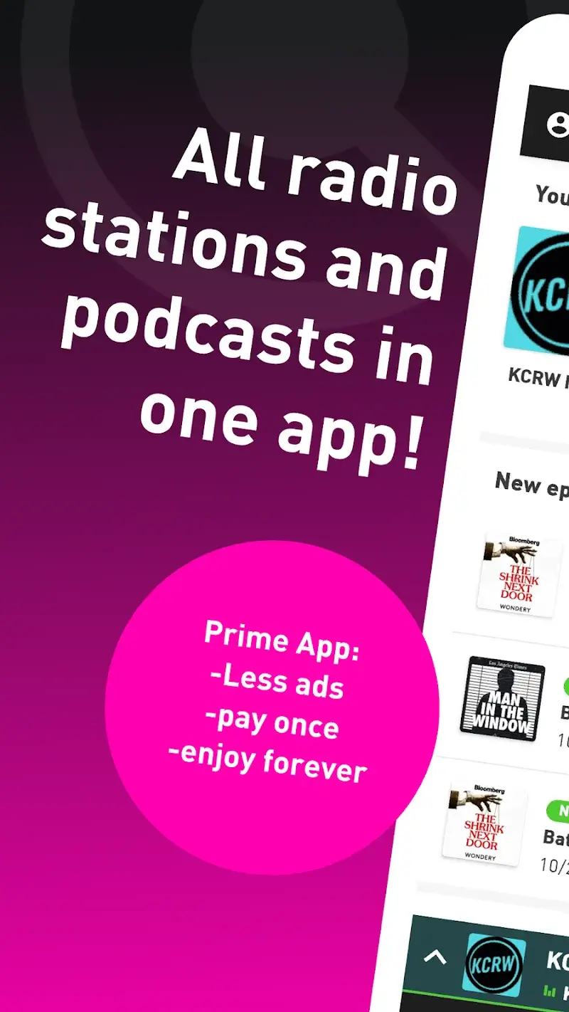 ภาพหน้าจอ radio.net PRIME 1