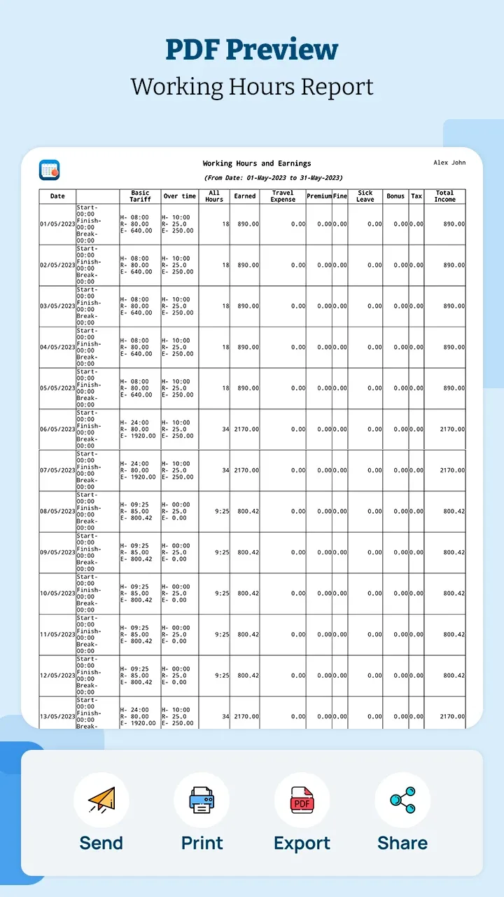 WorkSheet - Captura de tela 6