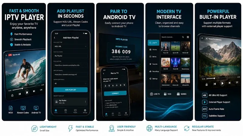 IPTV MPD Player app preview 1