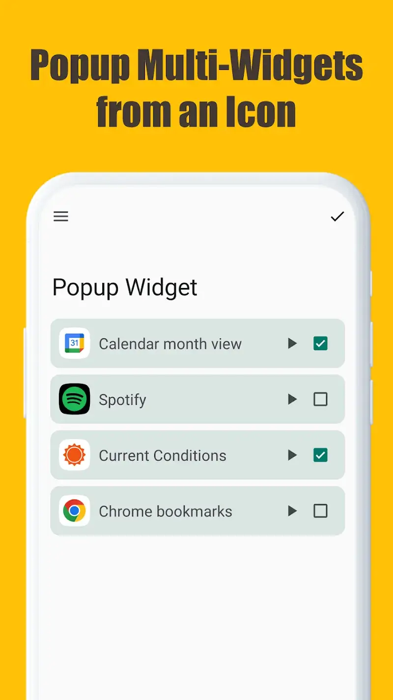 Tangkapan layar Popup Widget 2