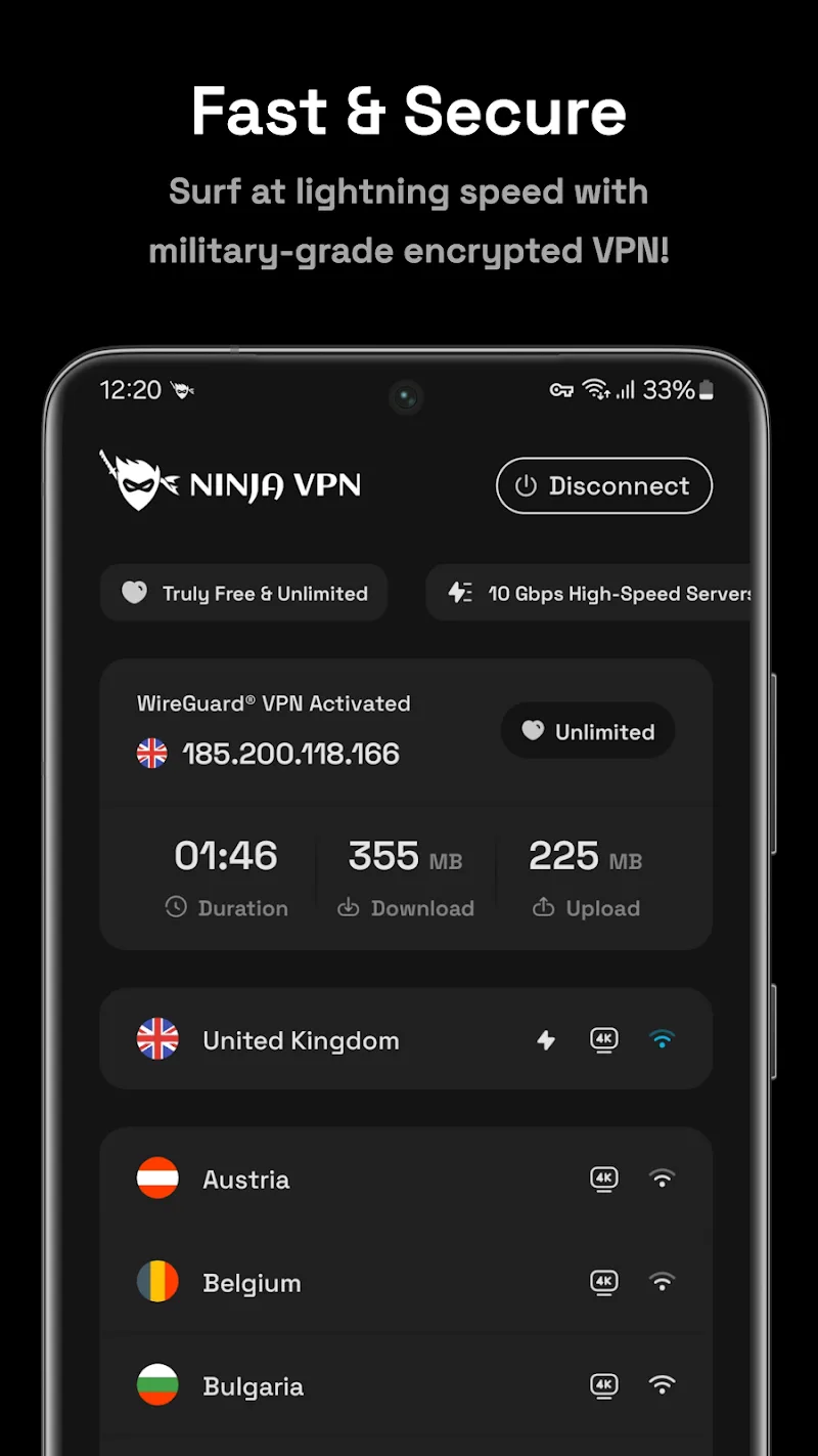 Tangkapan layar Ninja VPN 2