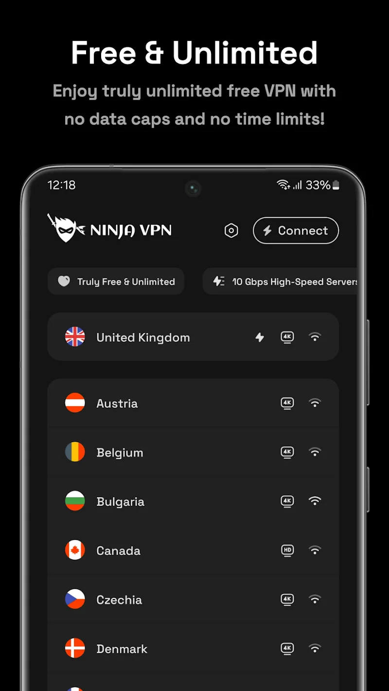 Tangkapan layar Ninja VPN 1