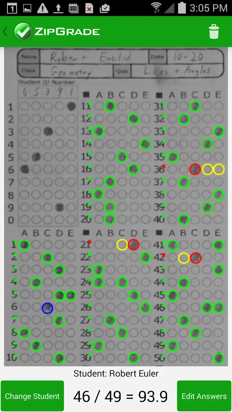 ZipGrade screenshot 2
