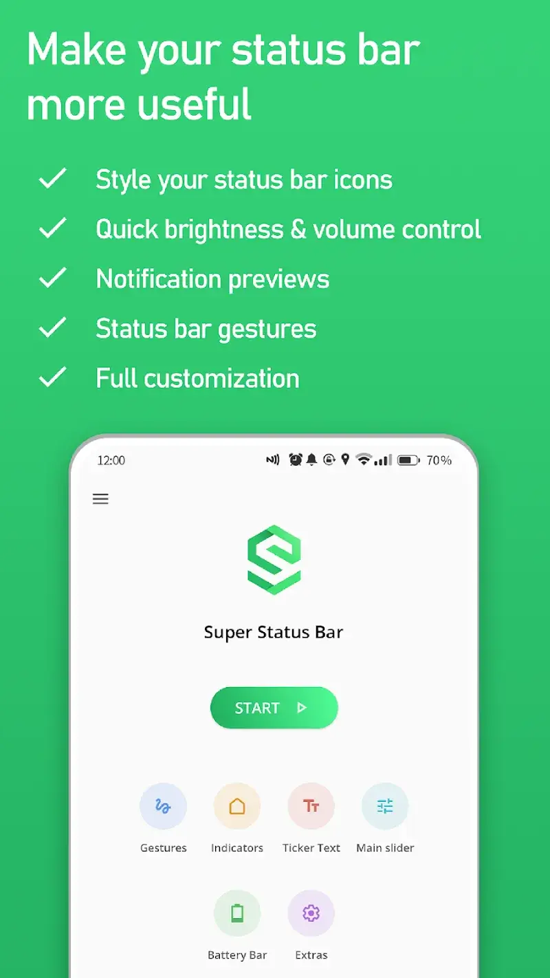 ภาพหน้าจอ Super Status Bar 1