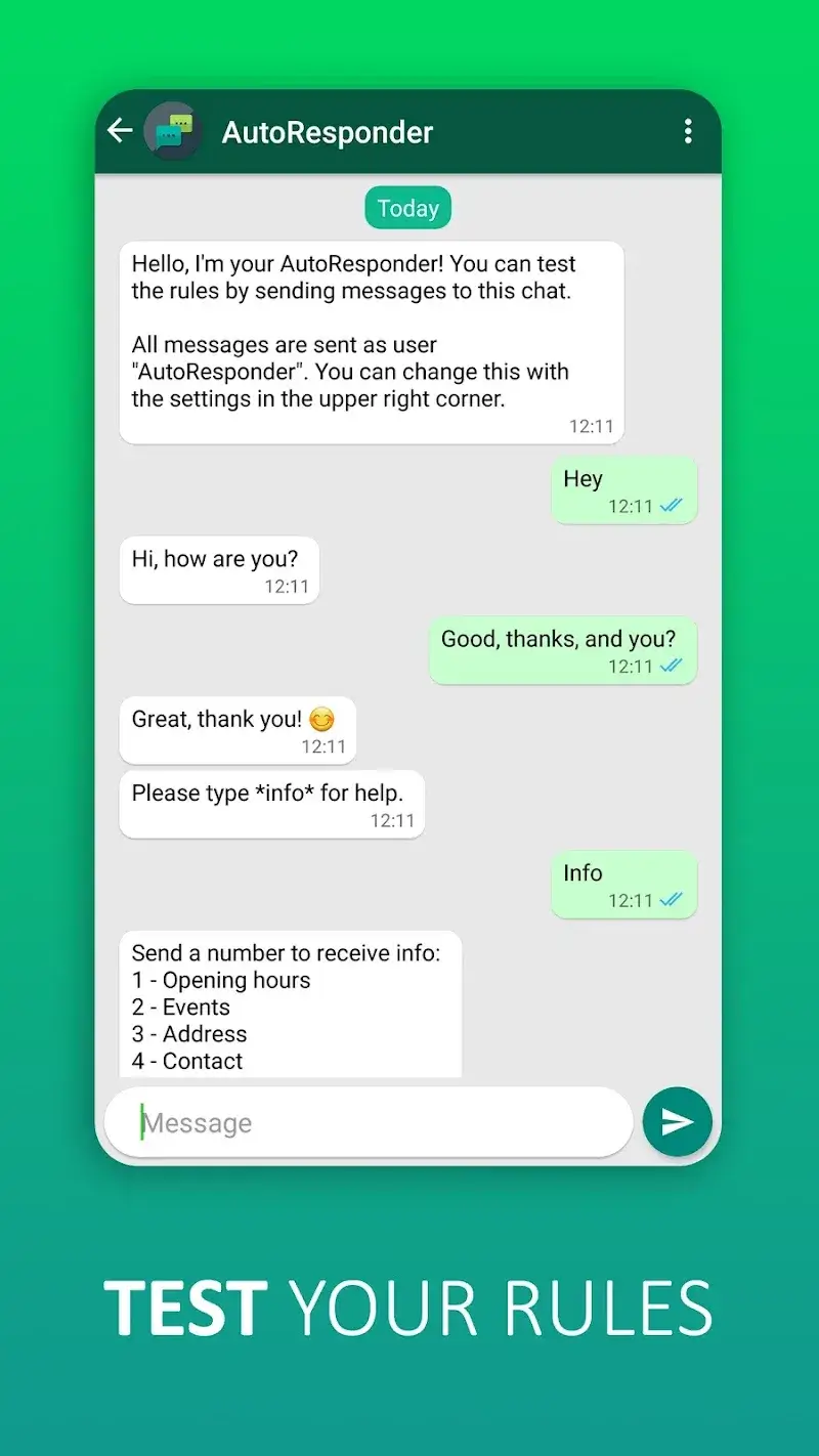 Ảnh chụp màn hình AutoResponder for WhatsApp 5