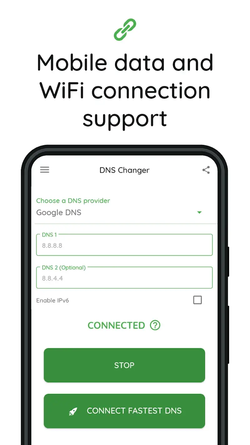 Captura de pantalla de DNS Changer 2