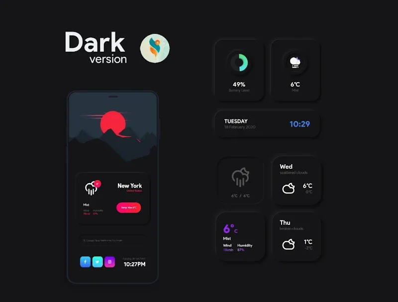 Aperçu de l'application Shadow KWGT 5