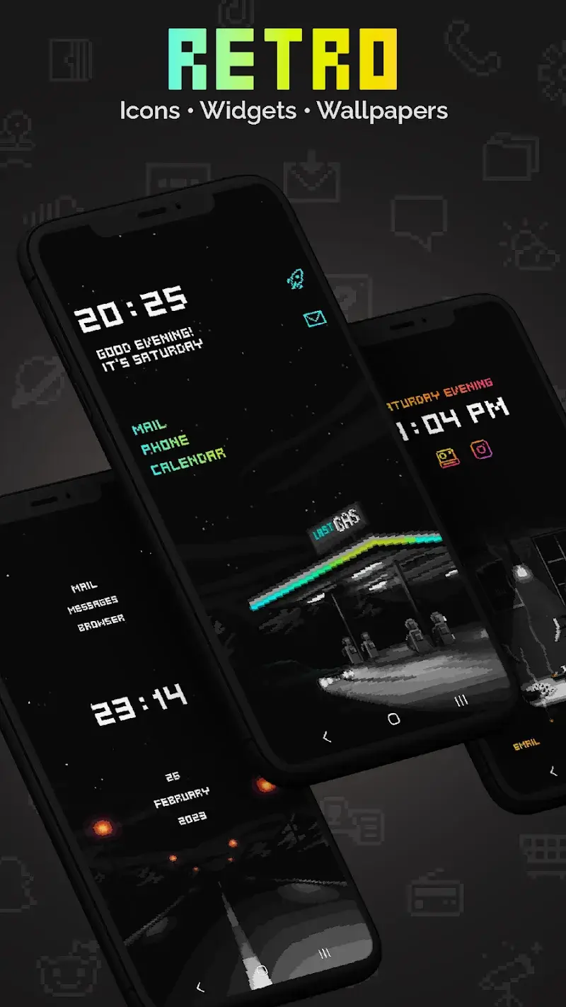 Retro Mode - Icon Pack (Neon) captura 1