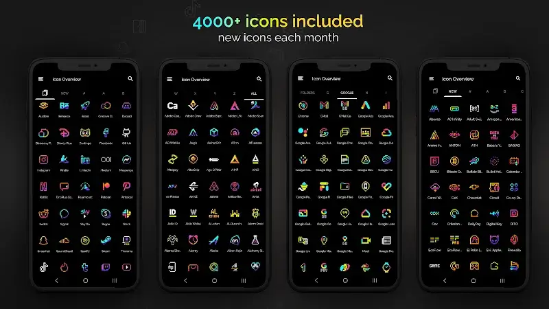 Retro Mode - Icon Pack (Neon) captura 2