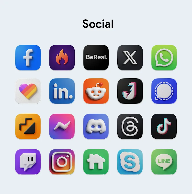 ภาพหน้าจอ OneUi Puff 3D Icon Pack 6