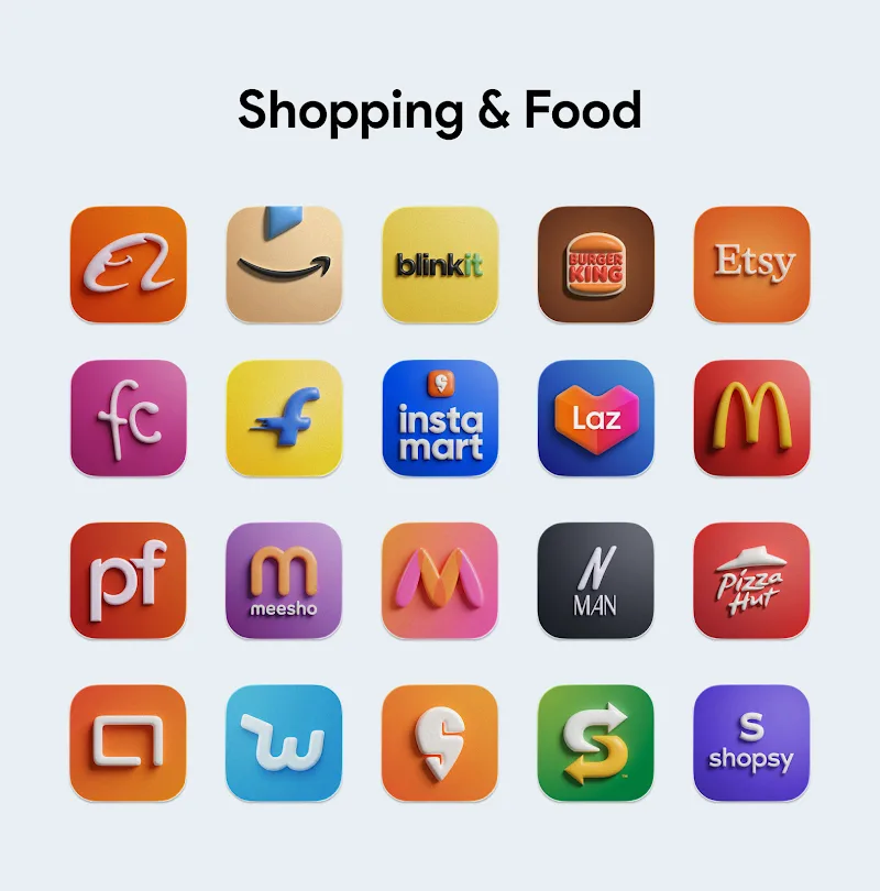 ภาพหน้าจอ OneUi Puff 3D Icon Pack 4