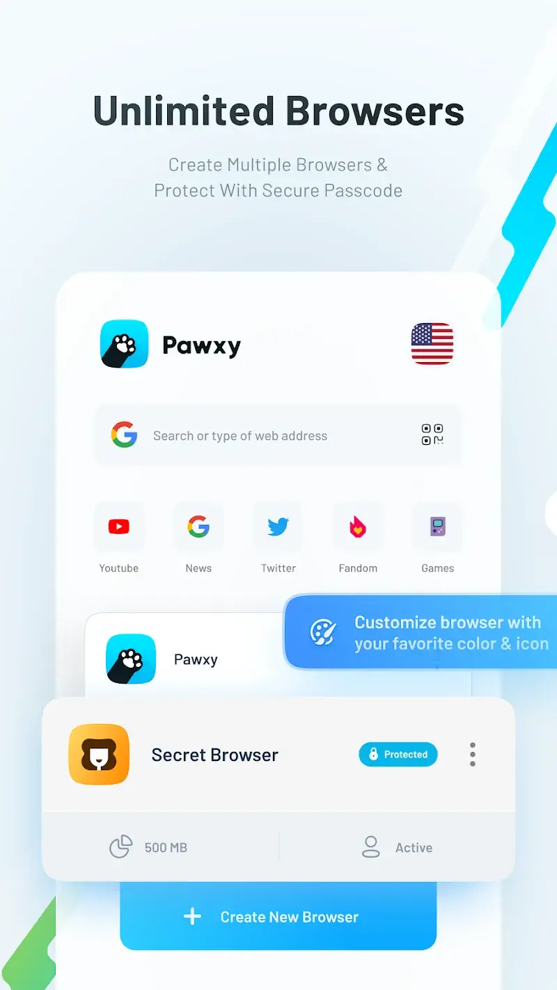 Pratinjau aplikasi Pawxy VPN 1