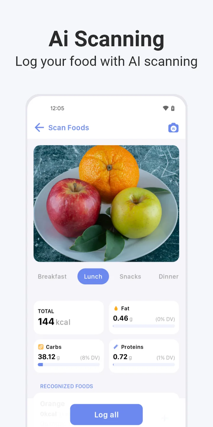 Aperçu de l'application Calory capture d'écran 1