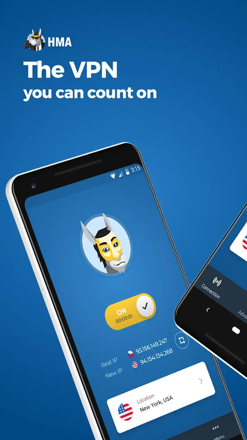 HMA VPN Proxy ekran görüntüsü 1