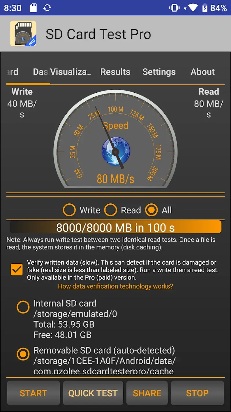 SD Card Test Pro screenshot 1