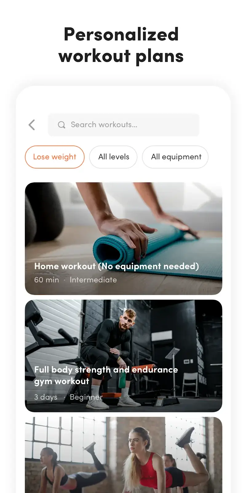 Tangkapan layar Virtuagym Fitness 3