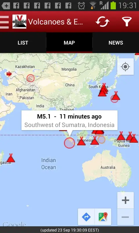 ภาพหน้าจอ Volcanoes & Earthquakes 3
