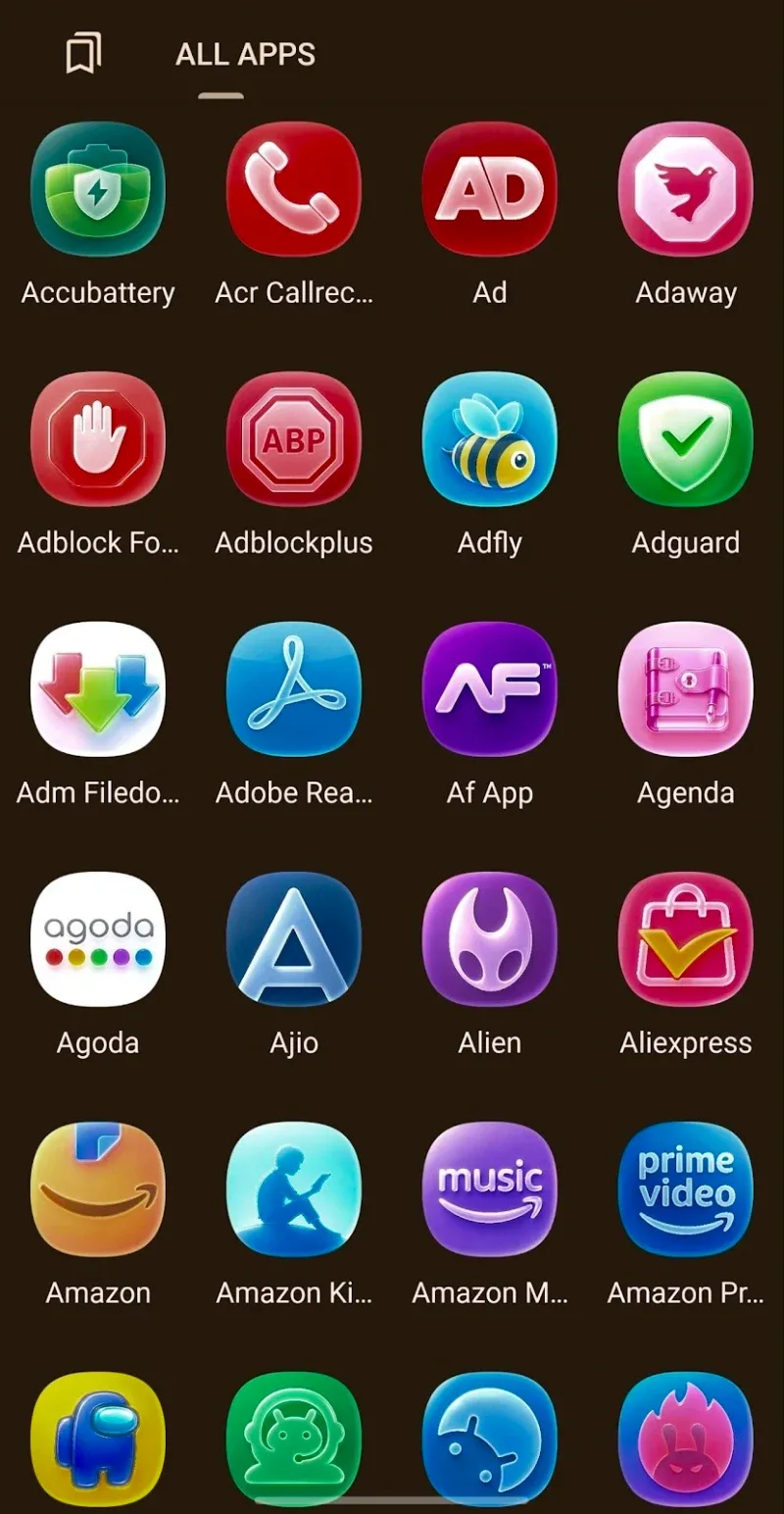 Segunda Captura de Tela Mostrando o Design do Liquid Glass Icon Pack