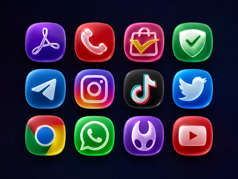Quinta Captura de Tela com Detalhes do Liquid Glass Icon Pack