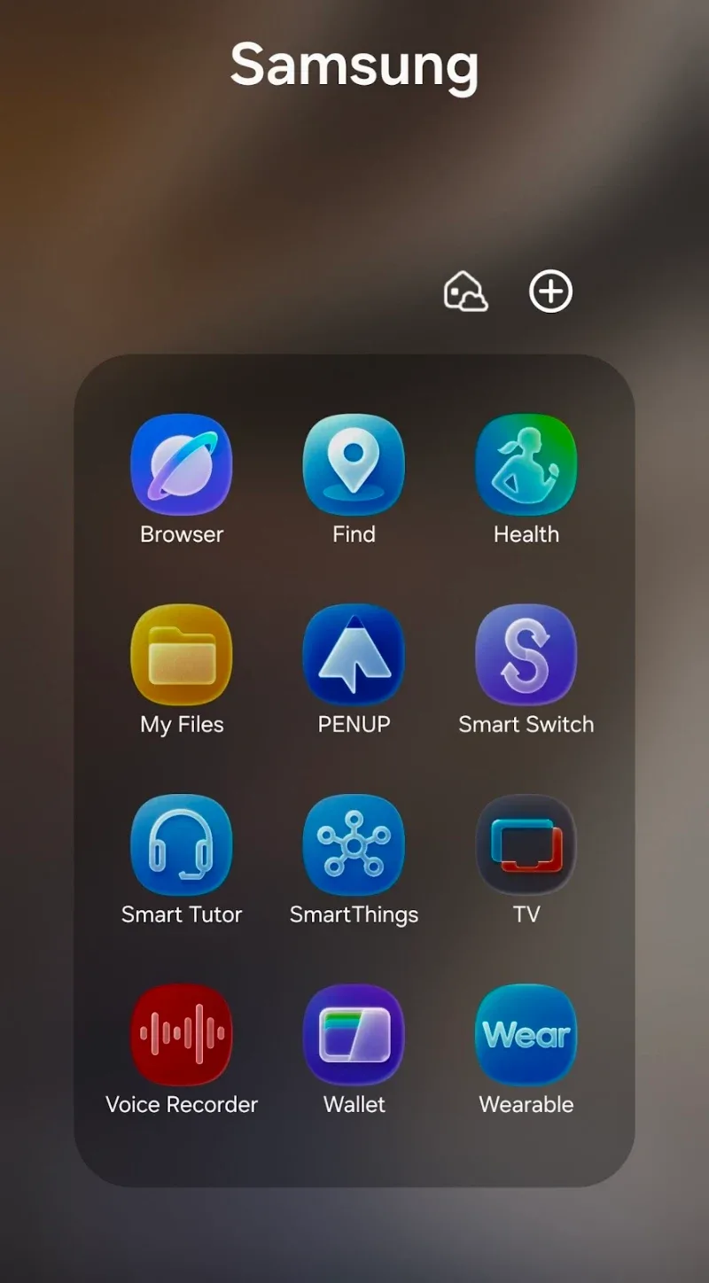 Terceira Visão da Interface do Liquid Glass Icon Pack