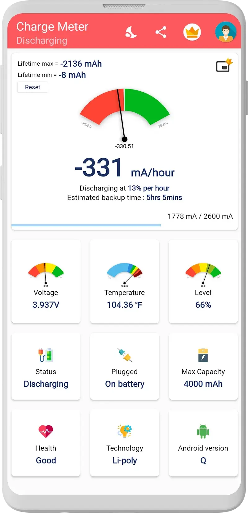 Captura de tela 2 do Charge Meter