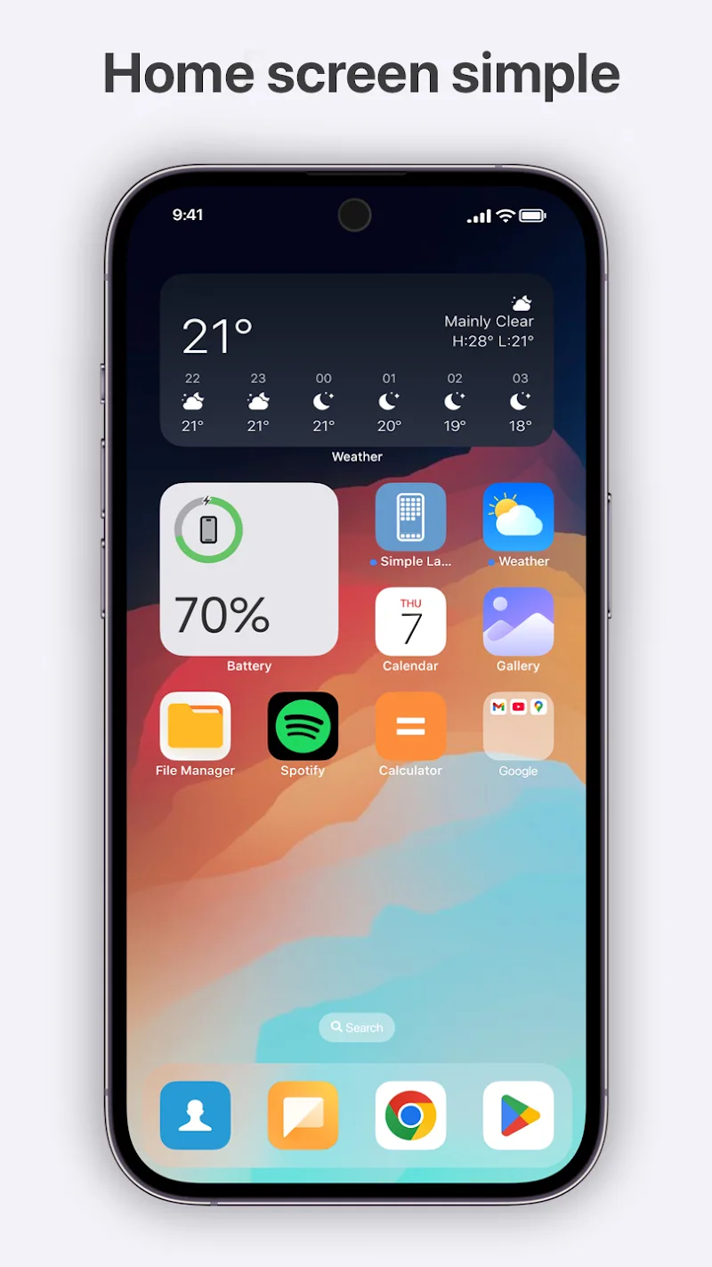Capture d'écran 3 de Simple Launcher - Home Screen