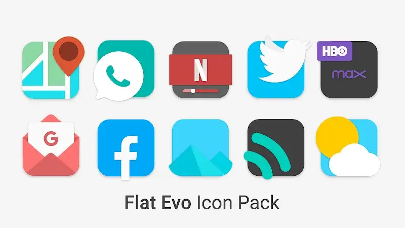 Flat Evo - Icon Pack capture d'écran 1