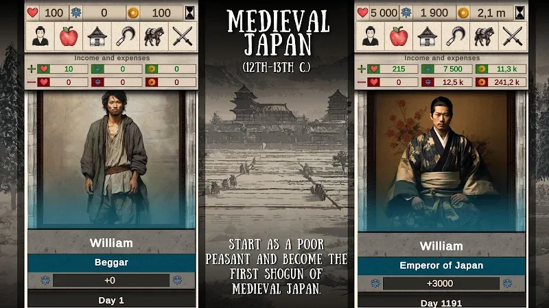 Medieval Japan Live Captura 1: Explore as Paisagens Devastadas pela Guerra do Japão Feudal