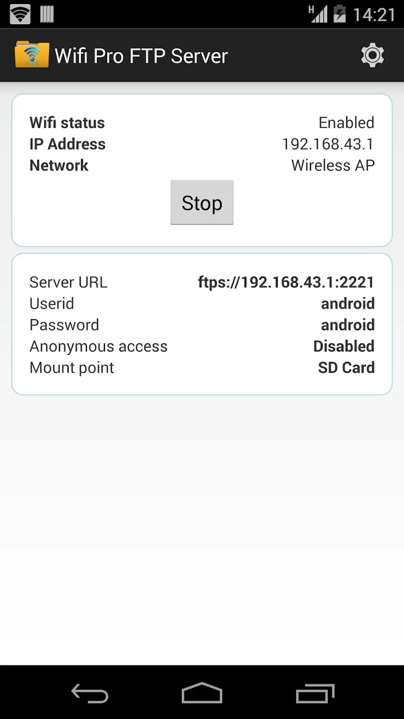 Capture d'écran WiFi Pro FTP Server 3