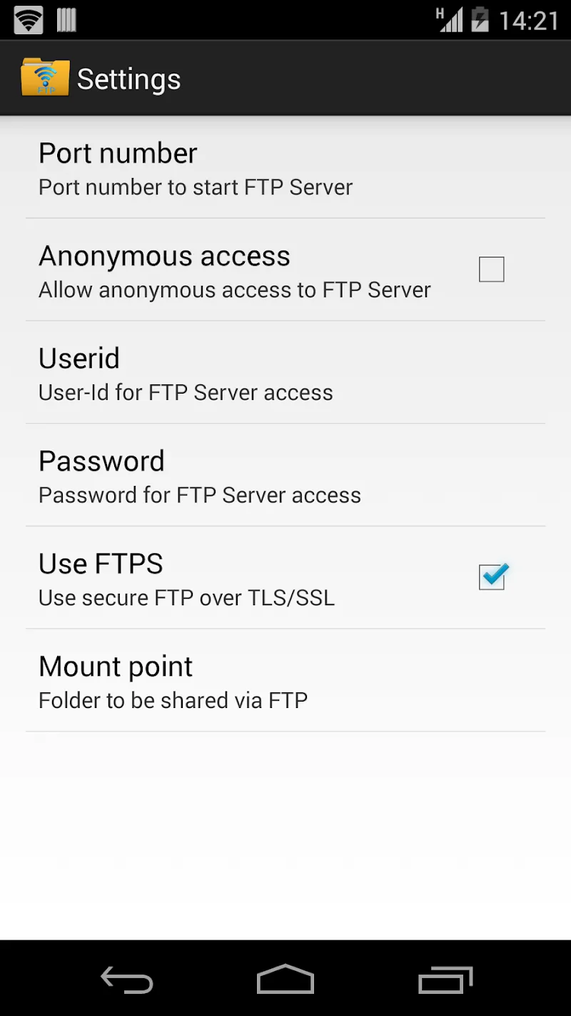 Capture d'écran WiFi Pro FTP Server 4