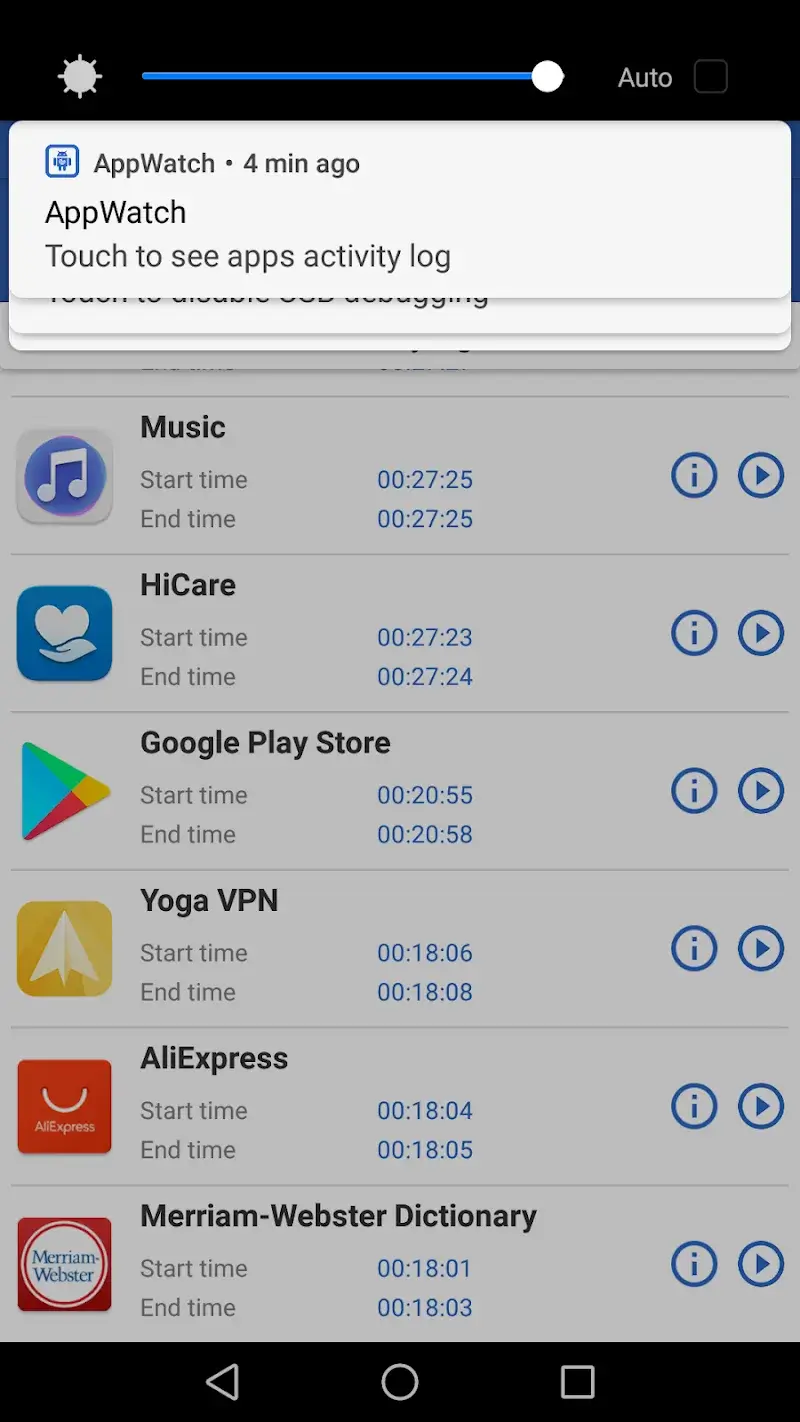 Captura de tela do Appwatch 4