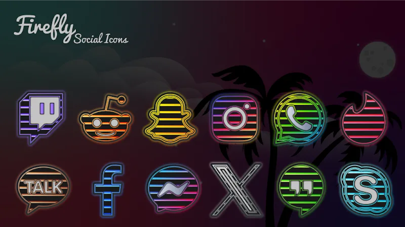 Capture d'écran Firefly Neon Icon Pack 3