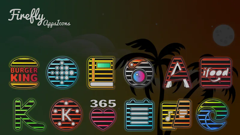 Capture d'écran 5 de Firefly Neon Icon Pack