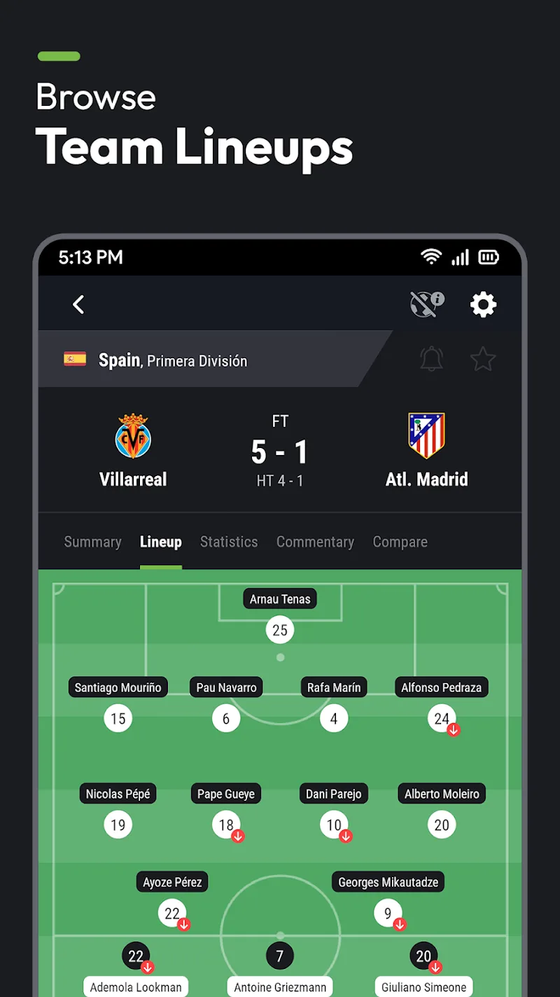 Capture d'écran de l'application Futbol24 4
