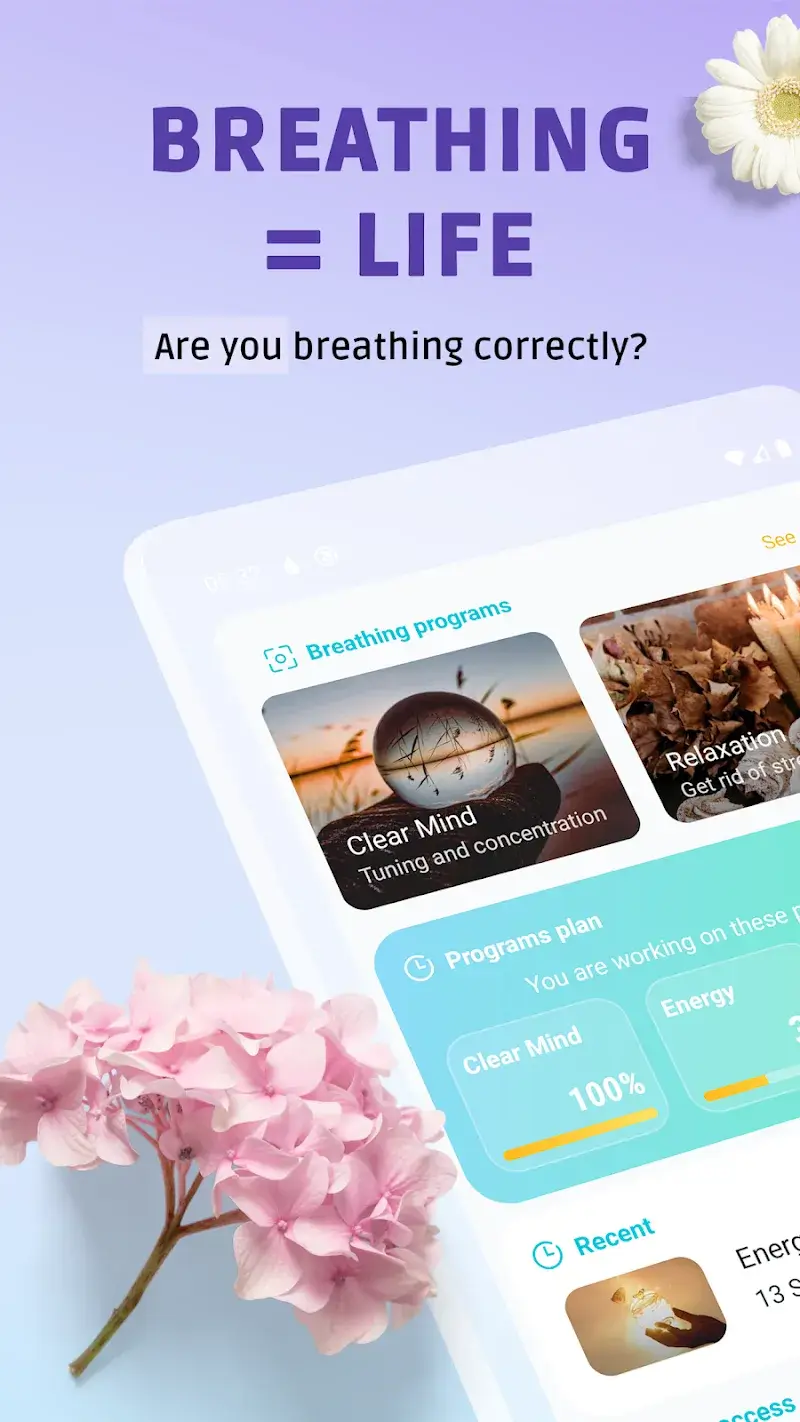 Captura de tela 1 de Pranaria - Breathing exercise