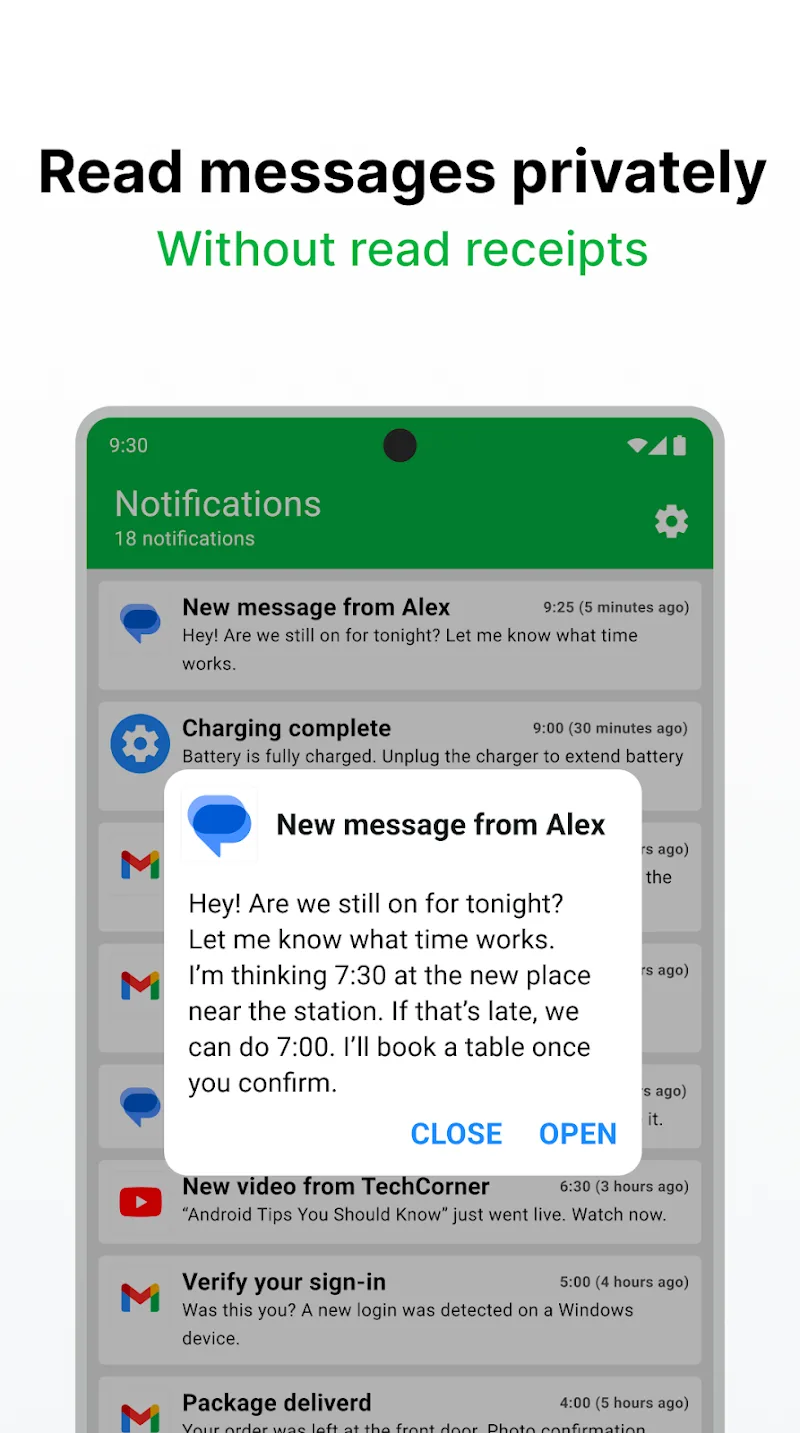 Notification History screenshot 1