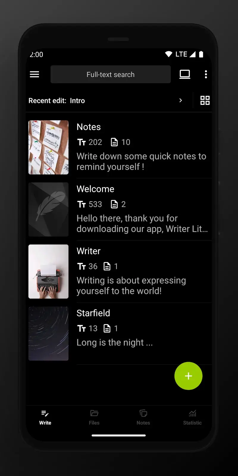Captura de pantalla de Lite Writer 5