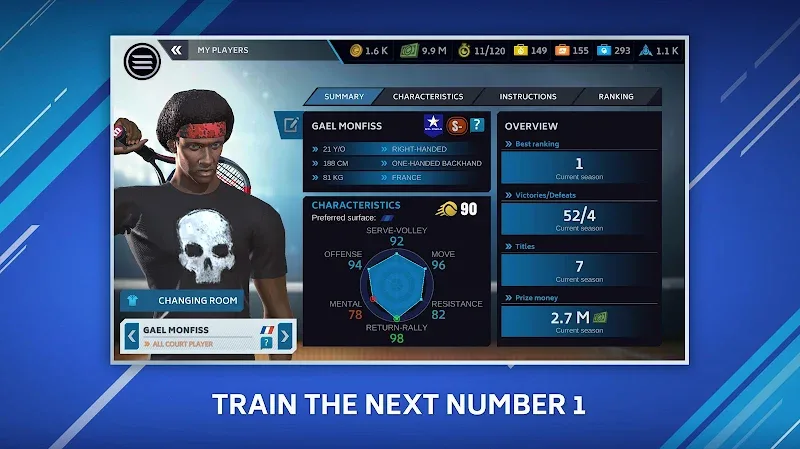 Capture d'écran Tennis Manager Mobile 3