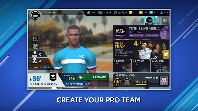 Capture d'écran Tennis Manager Mobile 2