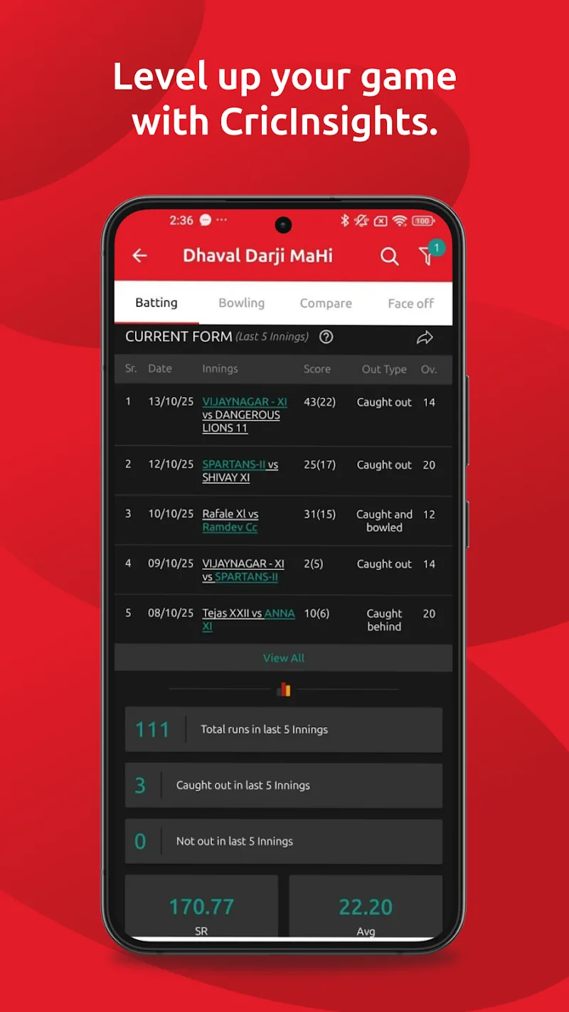 Capture d'écran CricHeroes 5