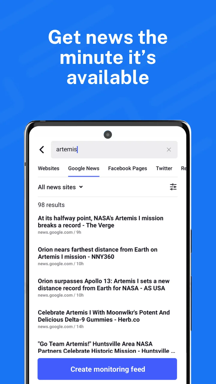 Capture d'écran Inoreader 2