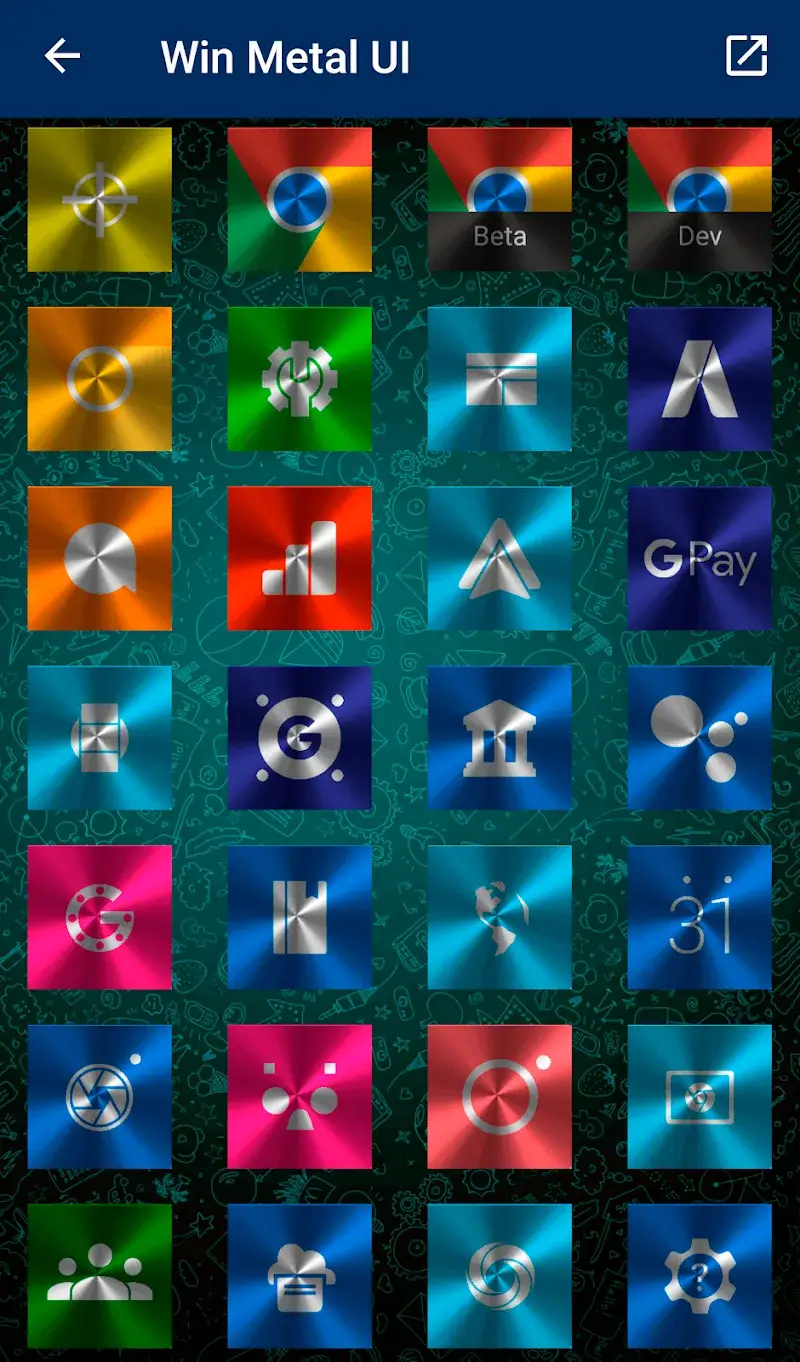 Tangkapan layar Win Metal - Icon Pack 4