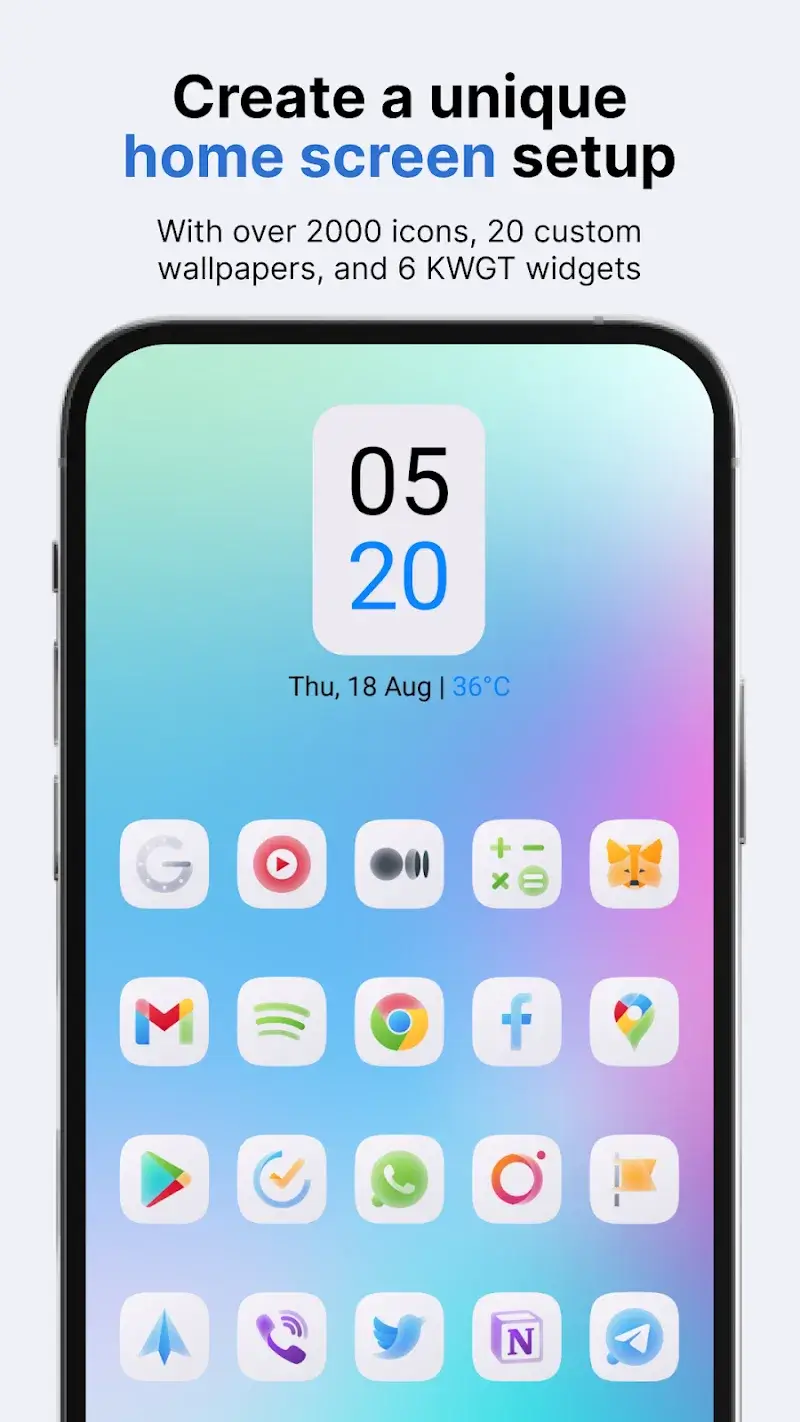 Capture d'écran 1 de l'application Selene Icon Pack