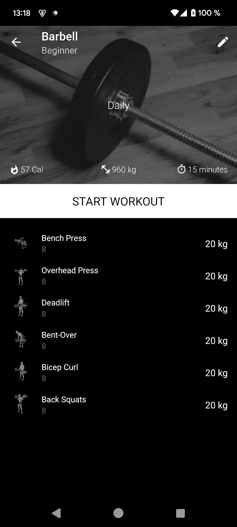 Barbell Workout at Home & Gym Captura de Pantalla 2